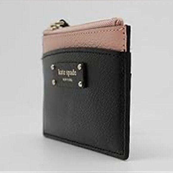 Kate Spade New York Jeanne Small Zip Card Holder Warm Vellum/Black - Picture 4 of 9